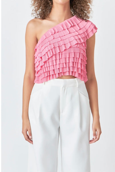 Ruffled One-Shoulder Top