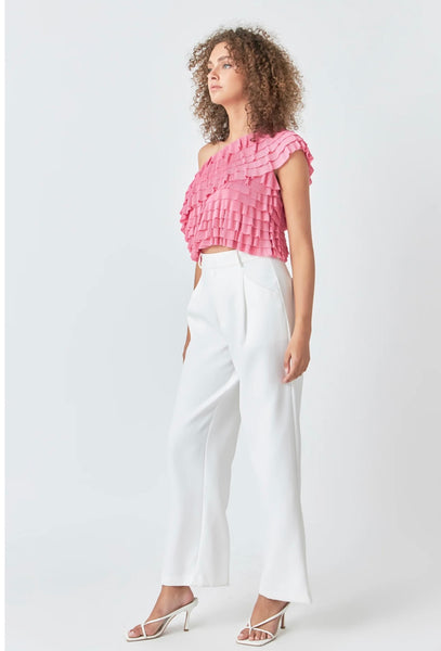 Ruffled One-Shoulder Top