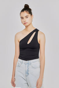 Cutout Asymmetrical Bodysuit