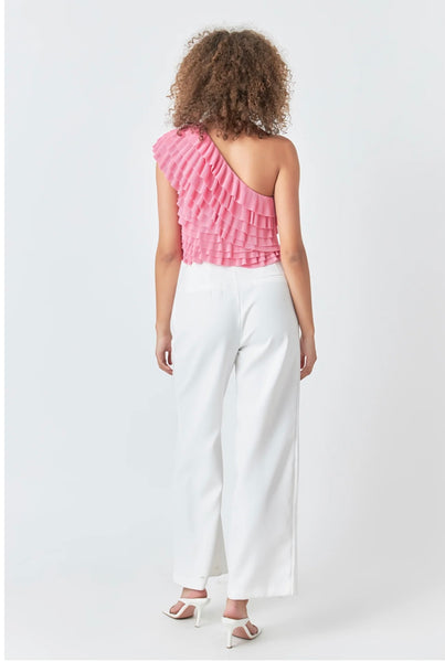 Ruffled One-Shoulder Top