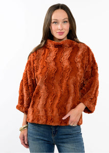 Poof Sleeve Faux Fur Popover