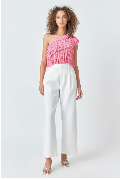 Ruffled One-Shoulder Top