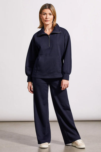 Quilted Kangaroo Pocket Top with Half-Zip & Pants