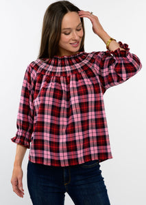 Tartan Smocked Top