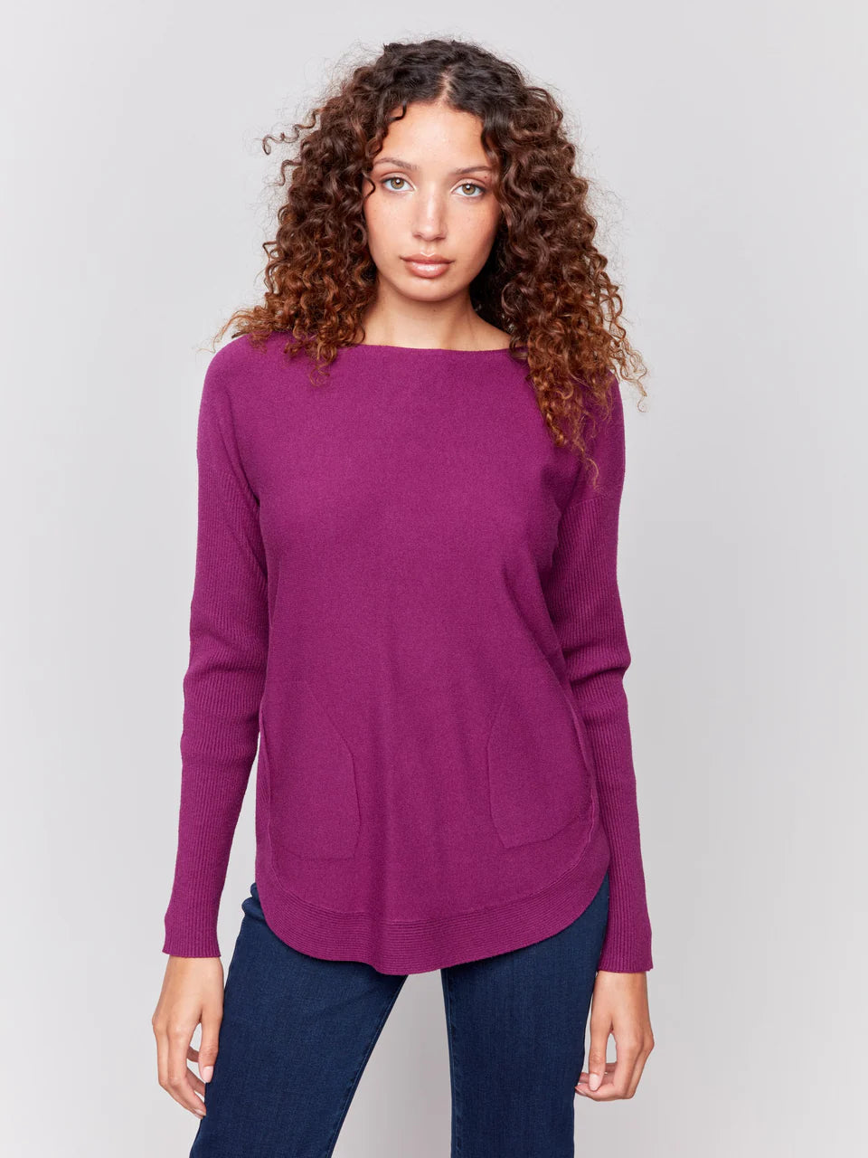 Knit Sweater with Back Detail Lace-Up