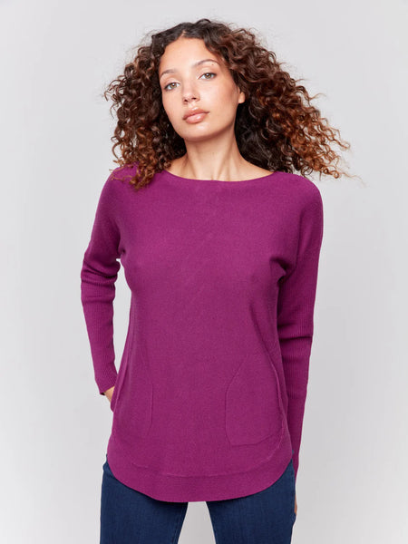 Knit Sweater with Back Detail Lace-Up