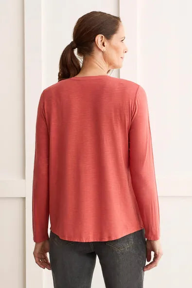 V Neck Top with Front Pleat