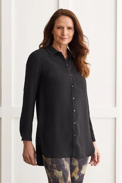 Airflow Roll-Sleeve Tunic Shirt