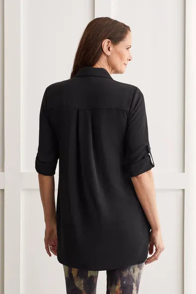 Airflow Roll-Sleeve Tunic Shirt