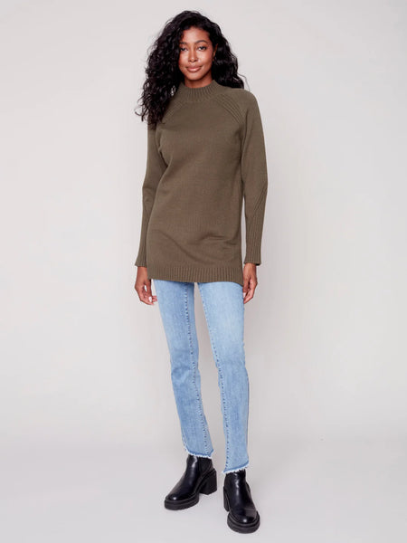 Mock Neck Tunic Sweater