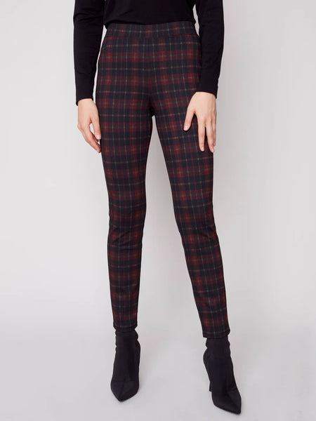 Plaid Ponte Skinny Pants