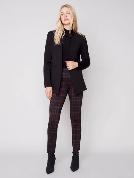 Plaid Ponte Skinny Pants