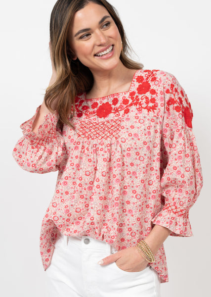 Floral Embroidered Top