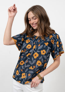 Smocked Sunflower Top