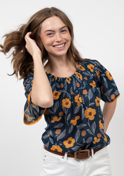 Smocked Sunflower Top