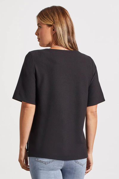 Boat Neck Top with Elbow Sleeve