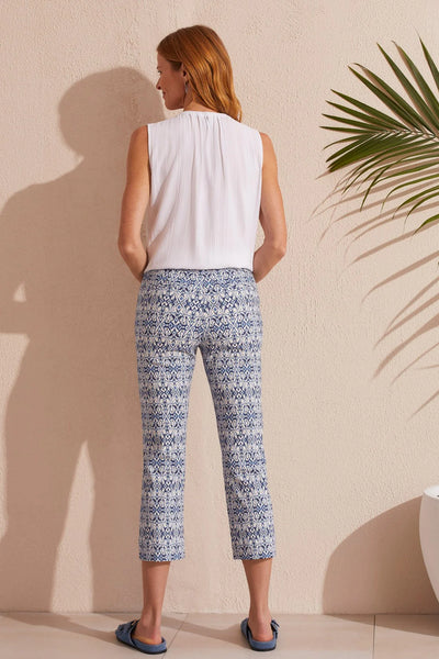 Printed Pull-On Kick Flare Capri