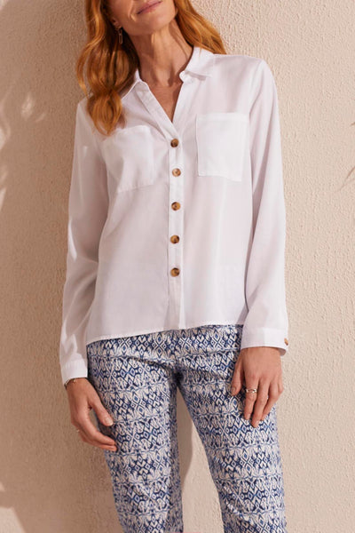 Long Sleeve Button Front Blouse