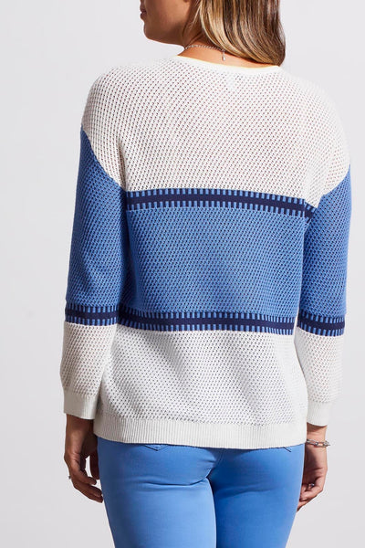 Three-Quarter Sleeve Crew Neck Sweater