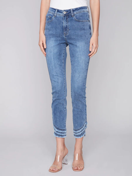 Frayed Hem Denim Pants