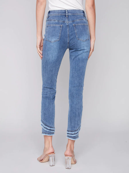 Frayed Hem Denim Pants