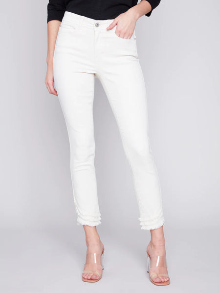 Frayed Hem Denim Pants