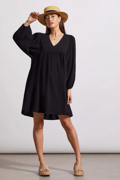 Cotton Gauze Puffy Sleeve Dress