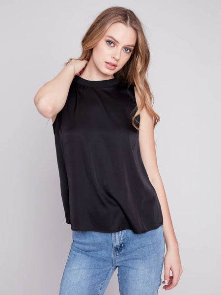 Sleeveless Satin Top