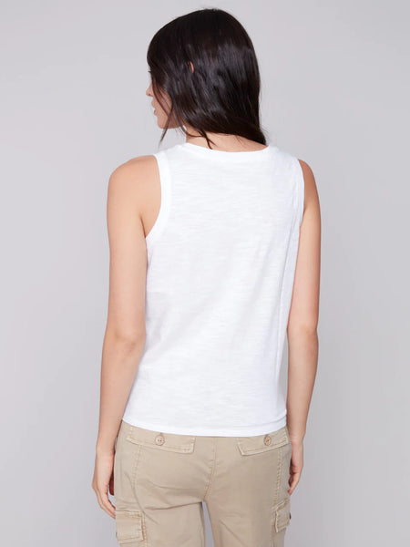 Organic Cotton Tank Top with Knot Detail