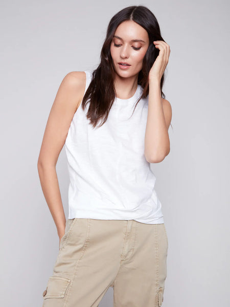 Organic Cotton Tank Top with Knot Detail