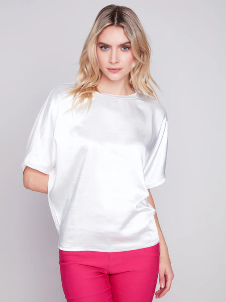 Satin Dolman Jersey Top