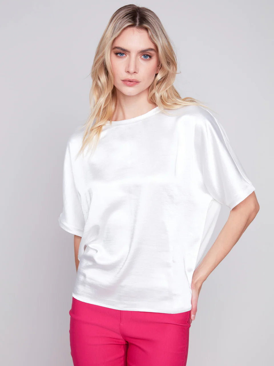 Satin Dolman Jersey Top