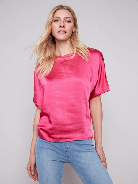 Satin Dolman Jersey Top