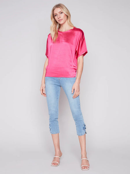 Satin Dolman Jersey Top