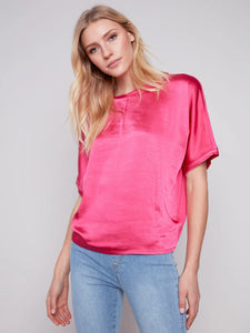 Satin Dolman Jersey Top