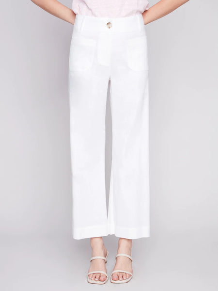 Cropped Linen Blend Pants