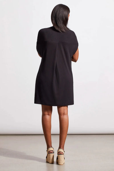 Notch Neck Shift Dress with Pockets