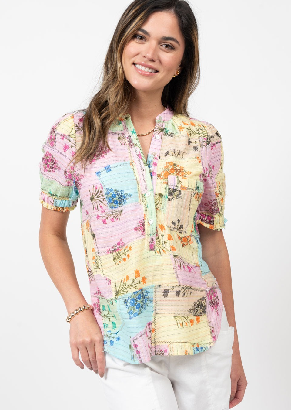 Patch Floral Popover Top