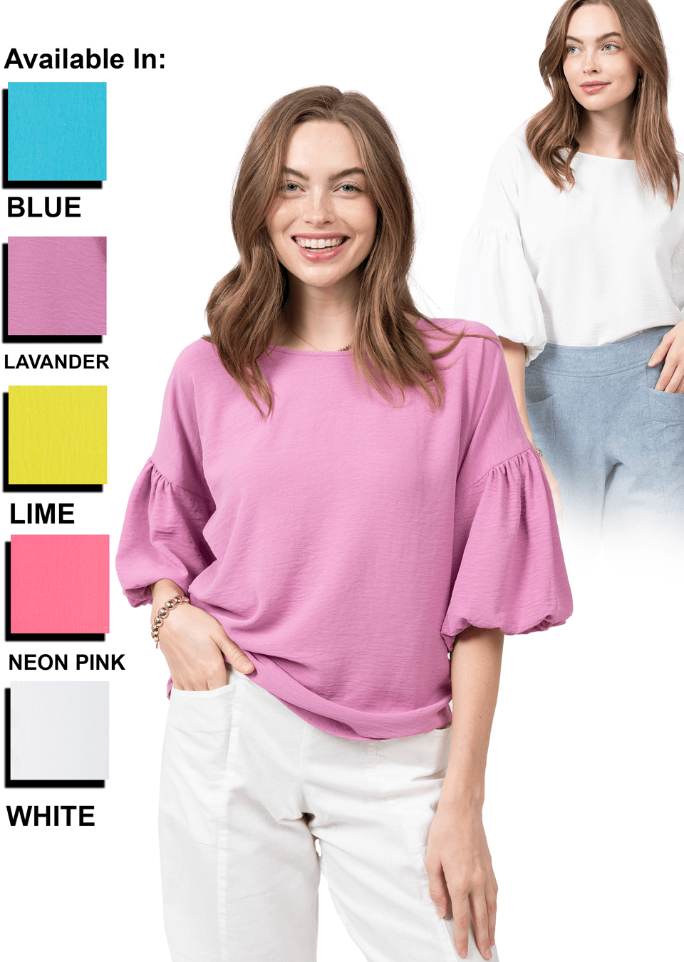 Pouf Sleeve Top