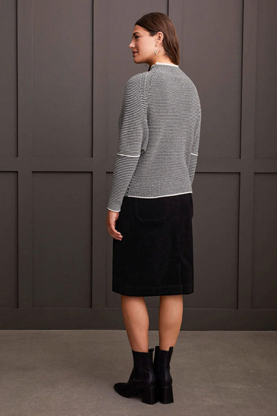 Funnel Neck Sweater with Contrast Tipping