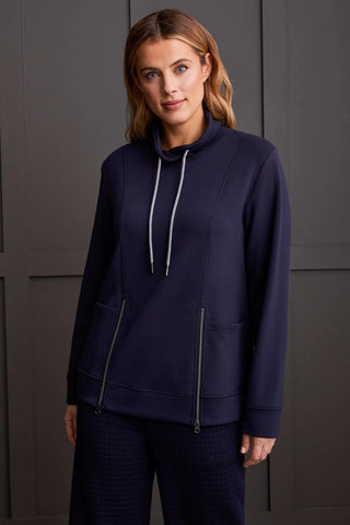 Funnel Neck Top with Pockets