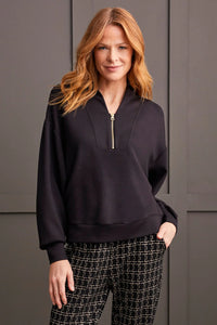 Techno Stretch Dolman Top with Quarter Zip