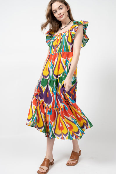 “Ikat”ching Midi Dress