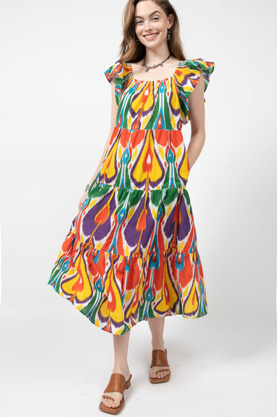 “Ikat”ching Midi Dress