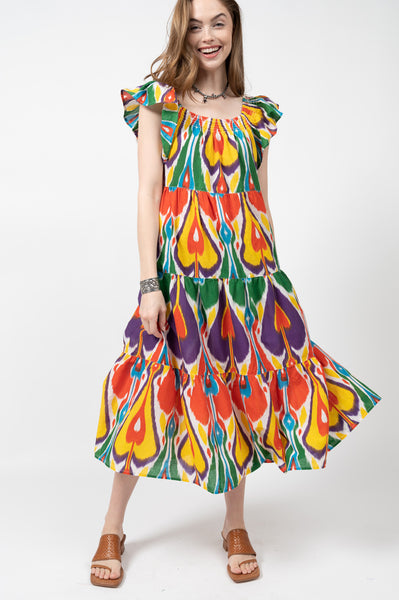 “Ikat”ching Midi Dress