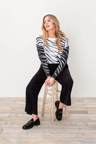 Reversible Print Cotton Sweater