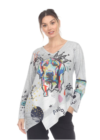 Simba V-Neck French Terry Tunic Top
