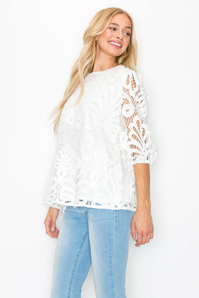 Lilly Woven Lace Top