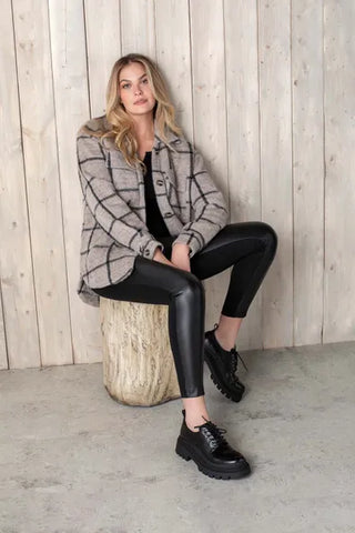 Vegan Leather Combination Legging